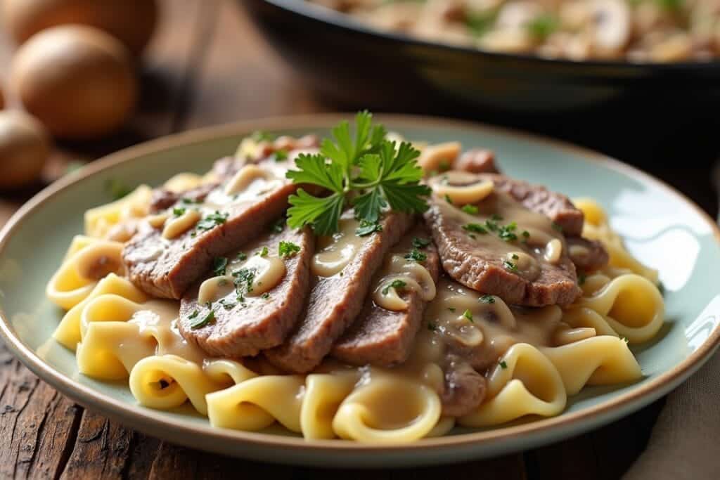 Beef Stroganoff with Round Steak