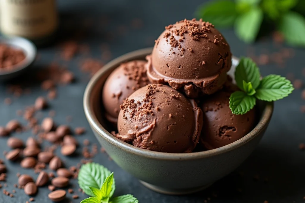 Chocolate Mint Protein Ice Cream