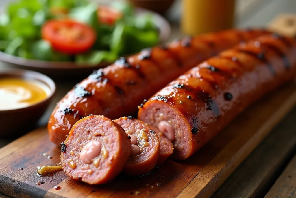 Grilled Kielbasa with Honey Mustard Glaze