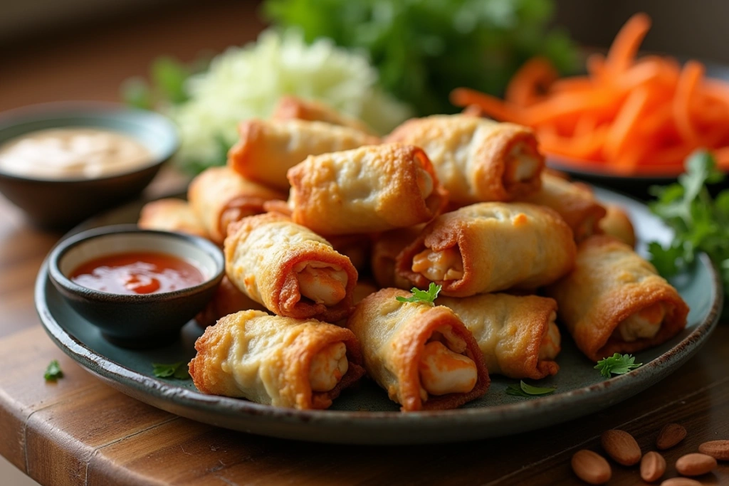 Chicken and Vegetable Egg Rolls