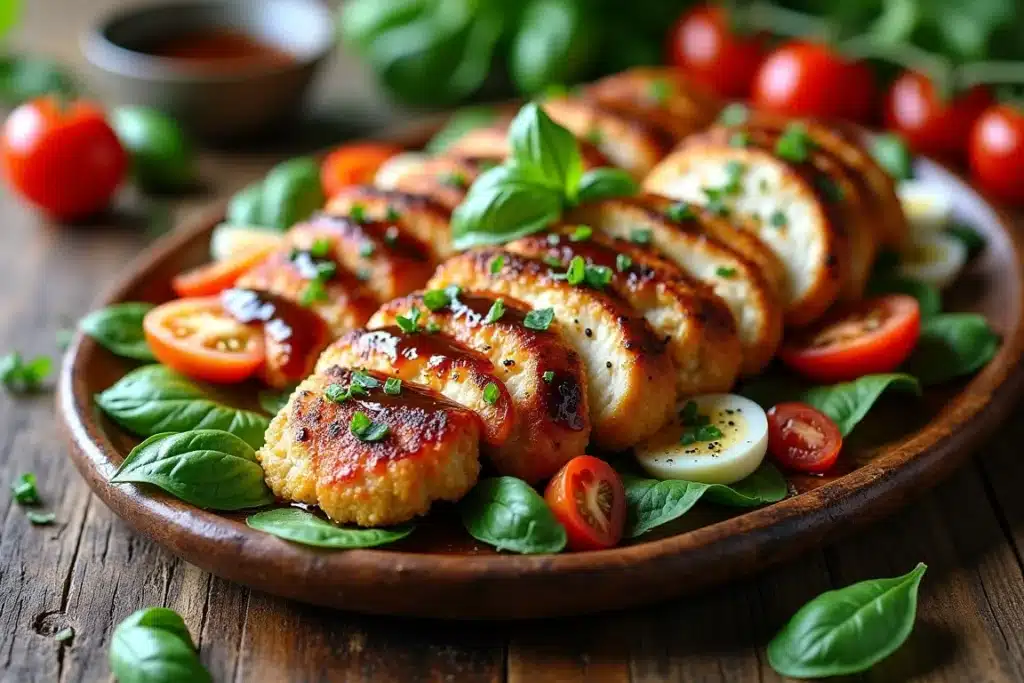 Chicken Cutlet Caprese Salad