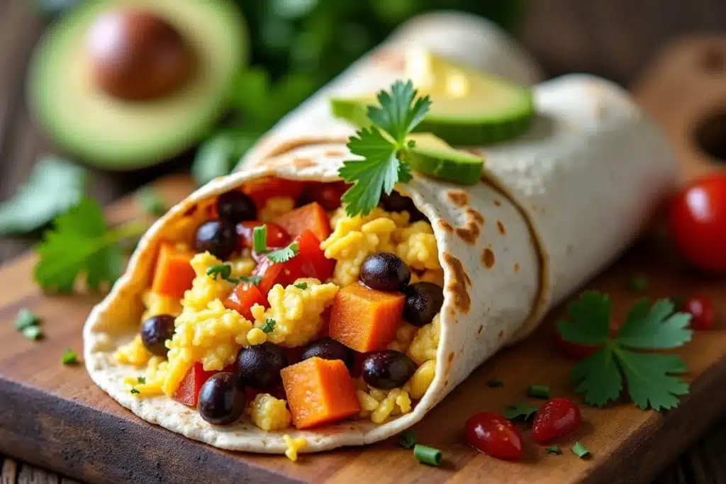 Sweet Potato and Black Bean Breakfast Burrito