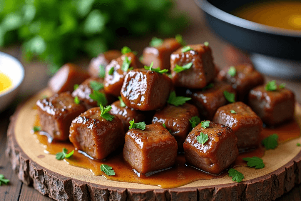 Garlic Butter Round Steak Bites