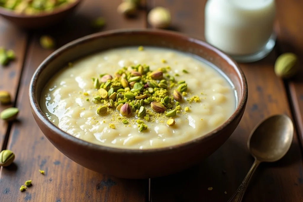 Cardamom Pistachio Rice Pudding