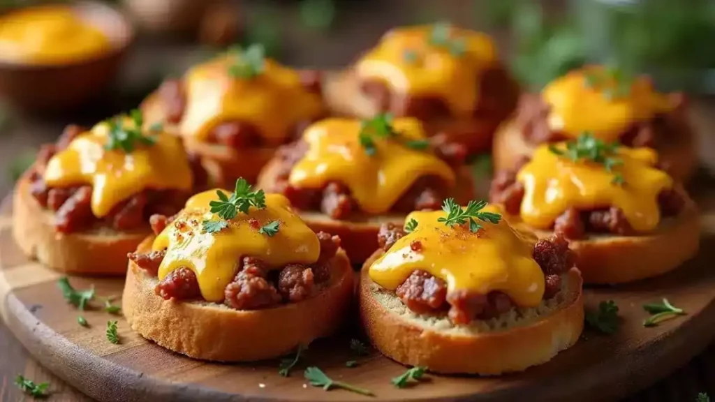 Assorted hanky panky appetizers, including classic, spicy, vegetarian, and seafood variations, arranged on a platter