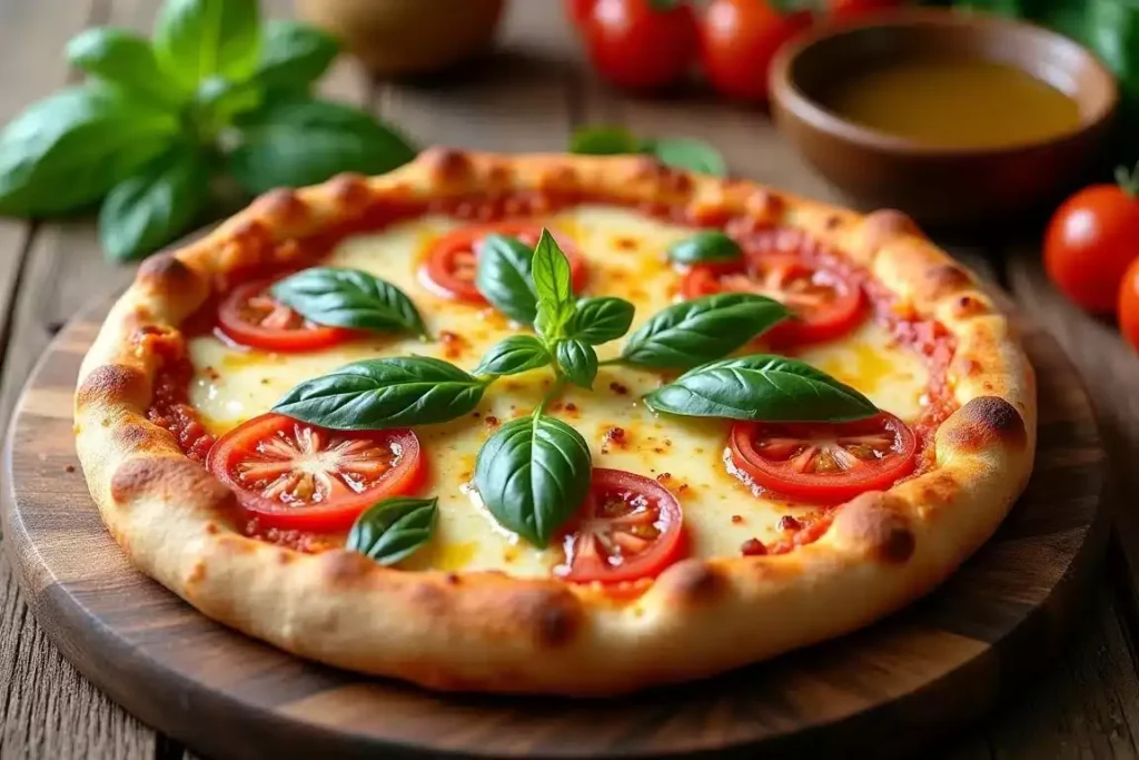 Gluten-free Italian pizza dough rolled out, ready for toppings