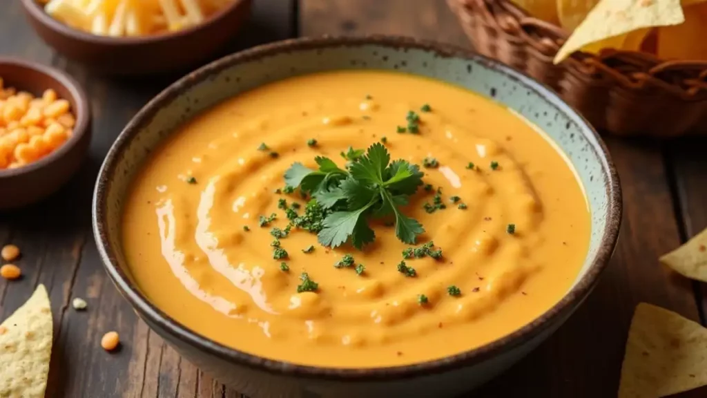 Assorted Chipotle queso dishes, including queso blanco, quesarito, and classic queso, served with tortilla chips and garnishes