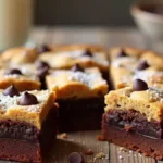 Assorted brookies showcasing layers of brownies and cookies, freshly baked and arranged on a platter.