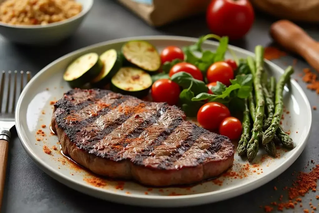 Quick and healthy Traeger-grilled chicken and vegetables on a plate