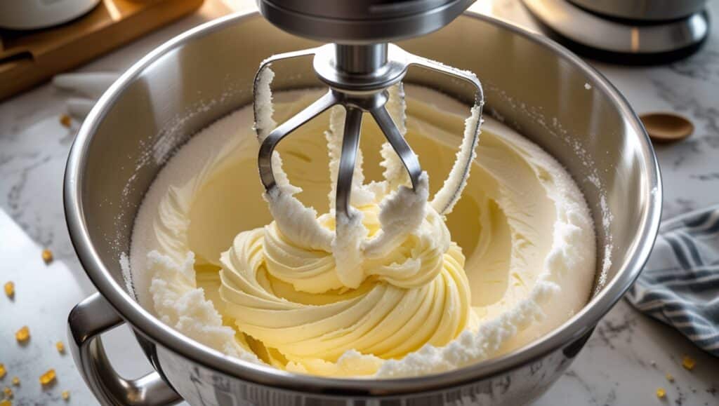 Snickerdoodle Cookie Bars: The Ultimate Recipe for Soft & Chewy Bars 4 Creaming butter and sugar in a mixing bowl using an electric mixer
